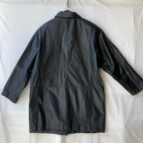 Vintage Womens Black Genuine Leather Jacket Coat Size Medium M 90s Made in Korea - Picture 5 of 16